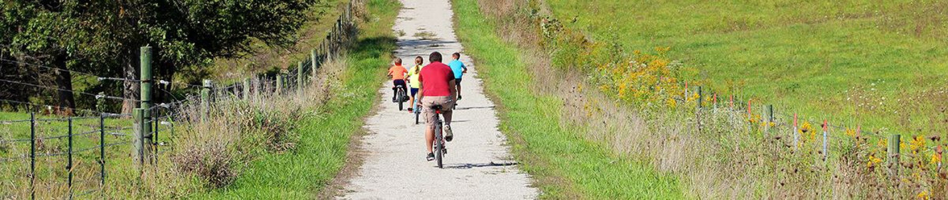 Cyclists on the Flint River Trail in Des Moines County, Iowa.